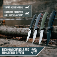 The Straight Back Folding Pocket Knife Giftset for Men and Women (Grey and Red)