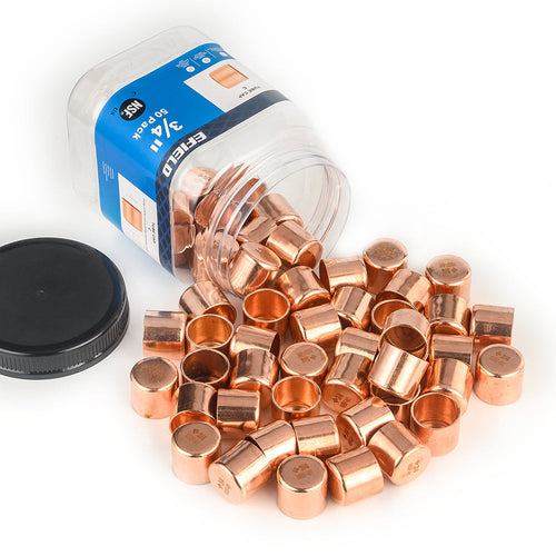 Pro 50 Pack 3/4" Solder Copper Pipe End Cap (Plug)