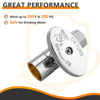 10 Pcs 1/2" Sweat x 3/8" OD Compr. Straight Stop Valve, 1/4 Turn (Lead Free) Plumbingsell