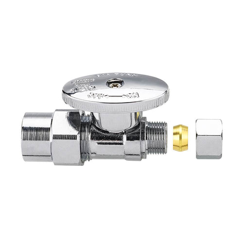 10 Pcs 1/2" CPVC x 3/8" OD Compr. Straight Stop Valve, 1/4 Turn (Lead Free) Plumbingsell