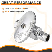 10 Pcs 1/2" PEX Crimp x 1/4" OD Compr. Straight Stop Valve, 1/4 Turn (Lead Free) Plumbingsell