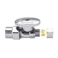 1/2" CPVC x 3/8" OD Compr. Straight Stop Valve, 1/4 Turn (Lead Free)