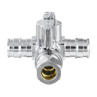 10 Pcs 1/2" PEX Expansion x 1/2" PEX Expansion x 3/8" OD Compr. Tee Stop Valve, 1/4 Turn (Lead Free) Plumbingsell