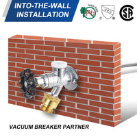 1/2" Push Fit x 3/4" Hose Bibb, 10" Anti Siphon Frost Free Sillcock