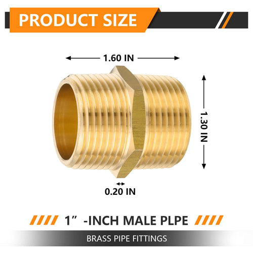 30 Pcs 1" Male NPT Brass Hex Connector