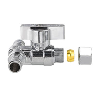 10 Pcs 1/2" PEX Crimp x 1/2" PEX Crimp x 3/8" OD, Tee Stop Valve, 1/4 Turn