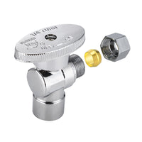 1/2" Sweat x 3/8" OD Compr. Angle Stop Valve, 1/4 Turn (Lead Free)