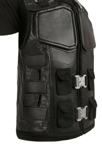 Handmade W Snipes Blade Vest Trinity Vampire Hunter Military Style Handmade Cosplay Costume Leather Vest