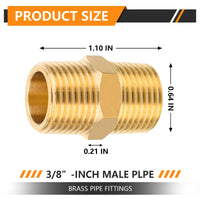 3/8" Male NPT Brass Hex Connector