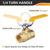 10 Pcs 1/2" FNPT Ball Valve, Yellow (Lead Free) Plumbingsell