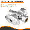 1/2" FIP x 3/8" OD Compr. x 3/8" OD Compr. Dual Angle Stop Valve, 1/4 Turn (Lead Free)