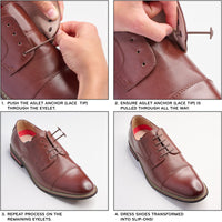 Brown No Tie Elastic Silicone Dress Shoe Laces