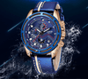 Waterproof Men's Sports  Watch With Leather Transparent Belts, Chronometers Day View Perfect Gift