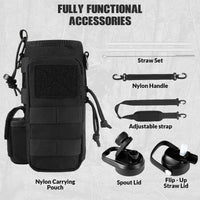 Votagoo 64Oz Half Gallon Stainless Steel Insulated Tactical Water Bottle with Metal Military Water Bottle Tactical Carrier Bag