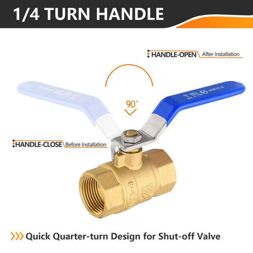 3/4" FNPT Ball Valve, Blue (Lead Free)