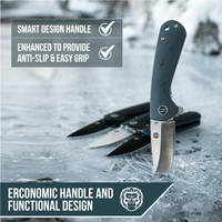 The Peasant Folding Pocket Knife Giftset for Men and Women (Silver and Black) Holtzman's Gorilla Survival