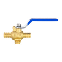 10 Pcs 1/2" PEX Crimp Drop Ear Ball Valve, Blue (Lead Free)