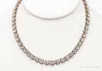 Antique Rhinestone Sterling Silver Necklace 14"