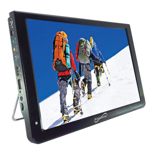 Supersonic 12" Portable Digital LED TV with USB & SD Inputs, 12 Volt AC/DC Compatible for RVs (12-inch) (SC-2812) Jupiter Gear