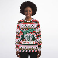 Santa's Favorite Bird Is A Flamingo Ugly Christmas Sweatshirt