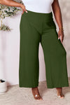Basic Bae Full Size Smocked Wide Waistband Wide Leg Pants