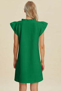 Double Take Full Size Ruffled V-Neck Cap Sleeve Dress – Ruffled V-Neck Dress, Cap Sleeve Dress, Elegant Ruffled Dress, Flattering V-Neck Dress, Stylish Full-Size Dress, Comfortable Ruffle Dress, Chic Cap Sleeve Dress