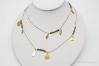 Designer Silpada "Pedal To The Metal" Pyrite Brass Sterling Silver Necklace 36"