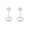 .925 Sterling Silver 1/4 Cttw Diamond Swirl Heart Front/Back Earrings (I-J Color, I2-I3 Clarity)