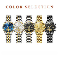 Women's Gold Stainless Steel Multifunction Quartz Watch