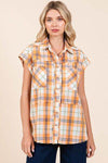 Mittoshop Mineral Wash Plaid Button Down Shirt
