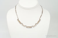 Vintage Southwestern Style Village Scene Sterling Silver Bib Necklace