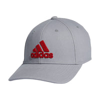 adidas Mens Producer 2 Structured Stretch Fit Cap Halo Silver Grey/Vivid Red Large-X-Large