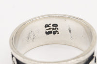 Vintage Tribal Symbols 950 Silver Band Ring - Size 6