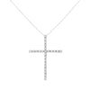 .925 Sterling Silver 2 1/2 cttw Diamond Cross Pendant Necklace (H-I, I2-I3)