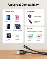 Anker <b>551</b> USB-A to Lightning Cable (3 ft / 6 ft / 10 ft)
