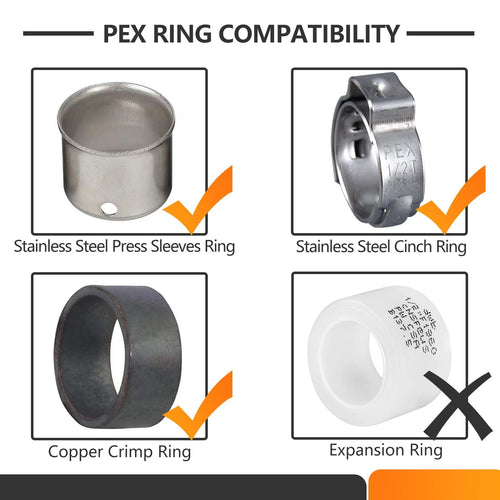 3/4" PEX Crimp Butterfly Ball Valve, Red (Lead Free) Plumbingsell