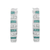 10k White Gold Round and Blue Baguette 1/2 cttw Diamond Hoop Earrings (I-J Color, I2-I3 Clarity)