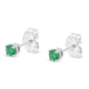 .925 Sterling Silver 1/4 Cttw Round Brilliant-Cut Green Diamond Classic 4-Prong Stud Earrings (Fancy Color-Enhanced, I2-I3 Clarity)