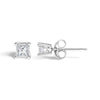 .925 Sterling Silver 1/4 Cttw Princess-Cut Diamond Solitaire Stud Earrings (H-I Color, I1-I2 Clarity)