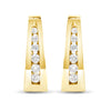 14K White Gold 1/4 Cttw Channel-Set Brilliant Round-Cut Diamond Hoop Earrings (H-I Color, I1-I2 Clarity)