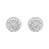 .925 Sterling Silver 1/4 Cttw Baguette and Round Diamond Swirl Love Knot Stud Earrings (I-J Color, I3 Clarity)