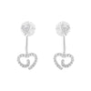 .925 Sterling Silver 1/4 Cttw Diamond Swirl Heart Front/Back Earrings (I-J Color, I2-I3 Clarity)
