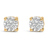 .925 Sterling Silver 1/10 Cttw Round Brilliant-Cut Lab Grown Diamond Miracle-Set Stud Earrings (F-G Color, VS1-VS2 Clarity)