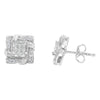 .925 Sterling Silver 1/2 Cttw Round-Cut Diamond Stud Earrings (I-J Color, I1-I2 Clarity)