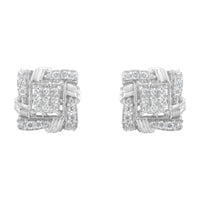 .925 Sterling Silver 1/2 Cttw Round-Cut Diamond Stud Earrings (I-J Color, I1-I2 Clarity)