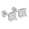 .925 Sterling Silver 1/2 Cttw Miracle Set Princess-cut Diamond Solitaire Stud Earrings (H-I Color, SI2-I1 Clarity)