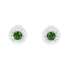.925 Sterling Silver 1/4 Cttw Round Brilliant-Cut Green Diamond Miracle-Set Stud Earrings (Fancy Color-Enhanced, I1-I2 Clarity)