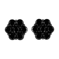 .925 Sterling Silver 1/4 Cttw Treated Yellow Diamond Floral Stud Earrings (Yellow Color, I1-I2 Clarity)