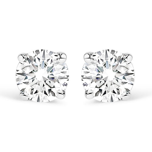 14K Yellow Gold 1.0 Cttw Lab Grown Diamond Solitaire Stud Earrings