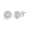 .925 Sterling Silver 1/4 Cttw Diamond Miracle Set Solitaire with Halo Stud Earrings